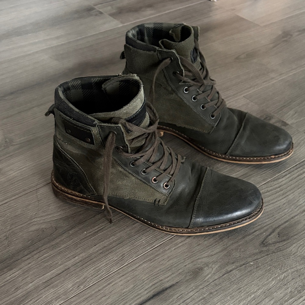 Steve Madden Dark Green and Black Men's Boots